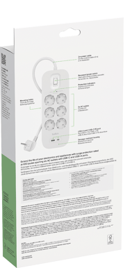 Belkin Överspänningsskydd  6 uttag + USB