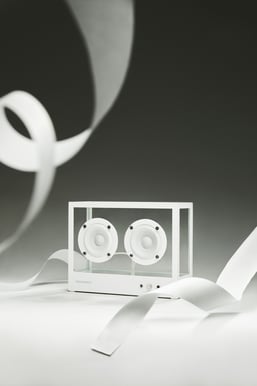 Transparent Small Speaker Trådlös Stereohögtalare Vit