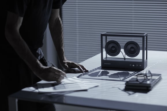 Transparent Small Speaker Trådlös Stereohögtalare Svart