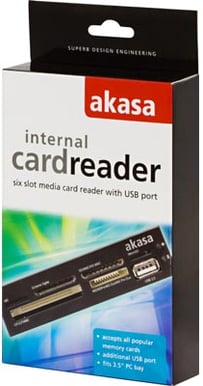 Akasa minneskortläsare 3,5" Svart & Grå