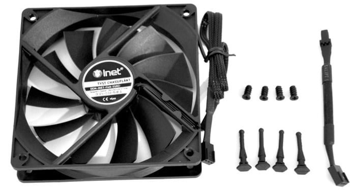 Inet Tyst Chassifläkt 120mm Svart