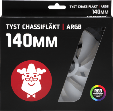 Inet Tyst Chassifläkt 140mm ARGB