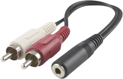 DELTACO Adapter 3,5mm ho till 2xRCA ha
