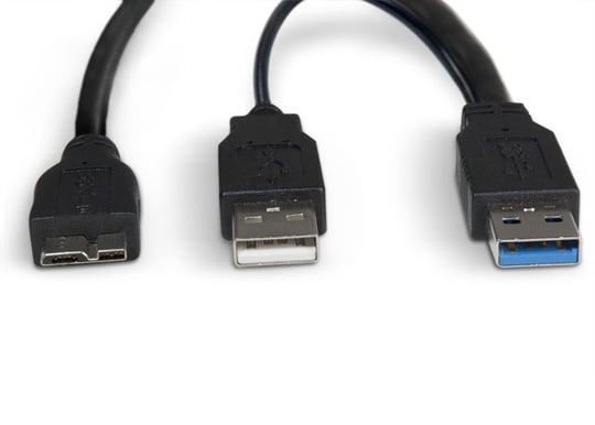 LaCie USB-Y kabel Micro B till 2 x USB A