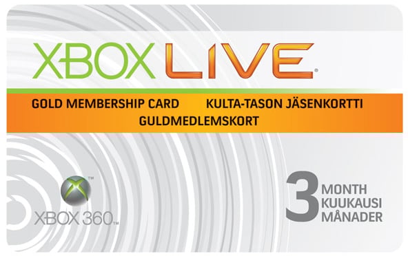 Xbox 360 Live 3 månader Gold Card