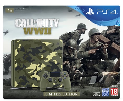 Sony PS4 Playstation 4 Slim Camo 1TB + COD: WWII