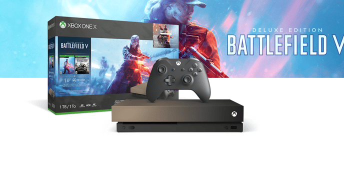 Microsoft Xbox One X, 1TB, Gold Rush Special Edition (Battlefield V)