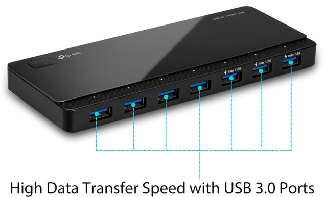 TP-Link USB 3.0-adapter 7 portar Svart