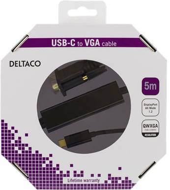 DELTACO USB-C till VGA 5m