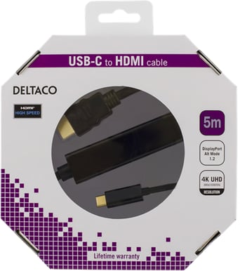 DELTACO USB-C till HDMI 5m