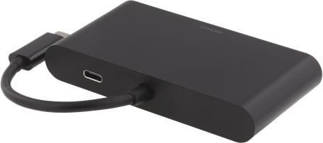 DELTACO USB-C Dockningsstation 4 portar 60 W Svart