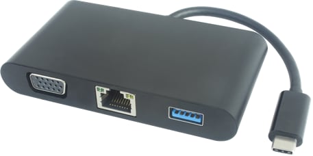 DELTACO USB-C Dockningsstation 5 portar Svart