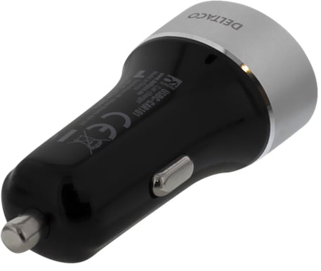 DELTACO Billaddare med USB-C & USB-A med Quick Charge 3.0