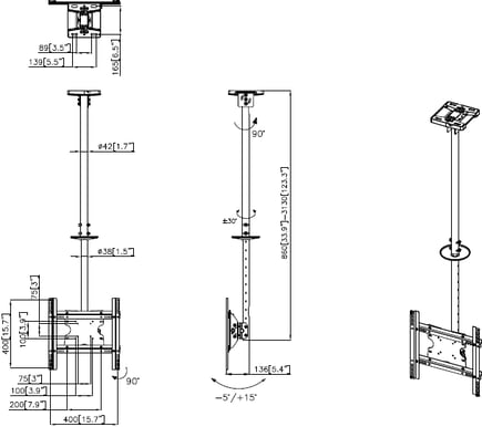 M Public CeilingmountMedium Single Vit