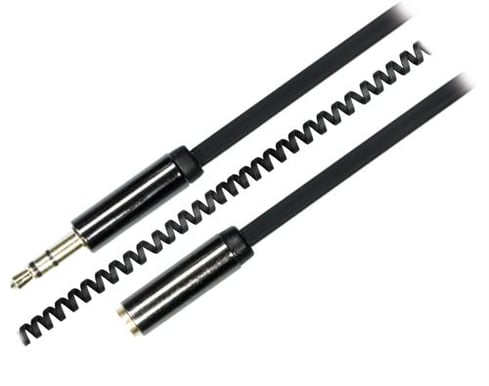 Audio-kabel 3.5mm ha-ha Spiral Svart 2m