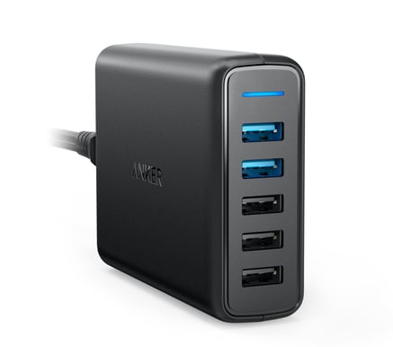 Anker PowerPort 63W Quick Charge 3.0 Svart