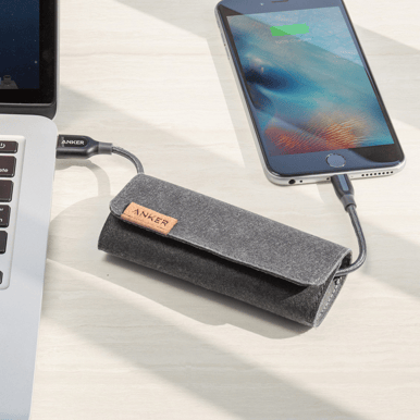 Anker PowerLine+ Lightningkabel (MFI) Svart Tygsladd 0,9m