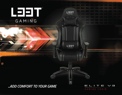 L33T Elite V3 Tyg Svart/Grön