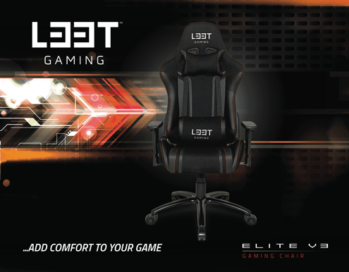 L33T Elite V3 Tyg Svart/Röd