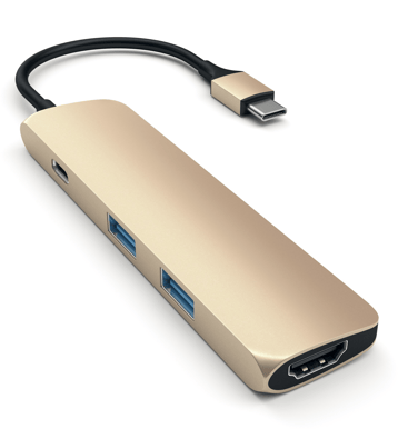 Satechi Slim USB-C MultiPort Adapter 4K HDMI, Guld