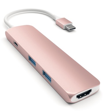 Satechi Slim USB-C MultiPort Adapter 4K HDMI, Roséguld