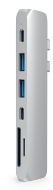 Satechi USB-C Dockningsstation (Macbook Pro) 85 W 7 portar Silver