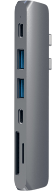 Satechi USB-C Dockningsstation (Macbook Pro) 85 W 7 portar Rymdgrå
