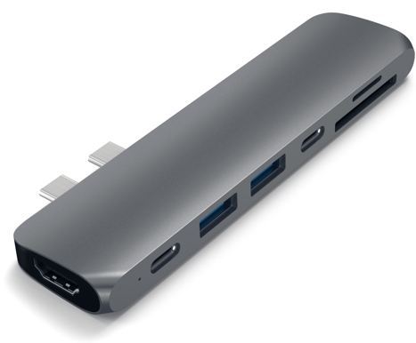 Satechi USB-C Dockningsstation (Macbook Pro) 85 W 7 portar Rymdgrå