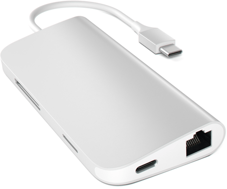 Satechi USB-C-multihubb 8 portar V1 Silver