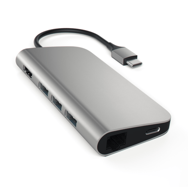 Satechi USB-C-multihubb 8 portar V1 Rymdgrå
