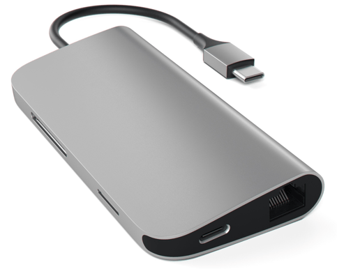 Satechi USB-C-multihubb 8 portar V1 Rymdgrå