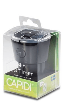 CAPiDi Säkerhetstimer USB 1-4 timmar Svart