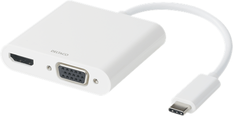 DELTACO USB-C Dockningsstation 3 portar 100 W Vit