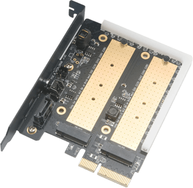 M.2 adapterkort med RGB plats för 2 M.2 SSD (1xNVME, 1x SATA)