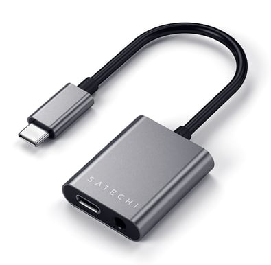 Satechi Adapter USB-C till 3.5 mm /USB-C PD Rymdgrå
