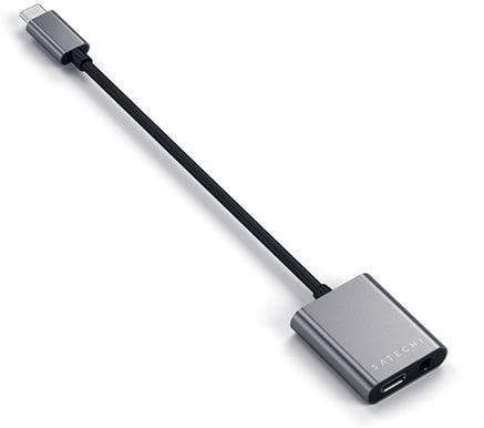 Satechi Adapter USB-C till 3.5 mm /USB-C PD Rymdgrå
