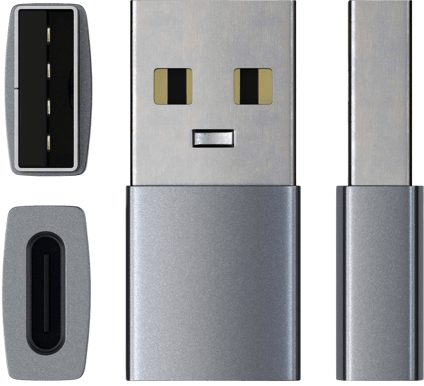 Satechi Adapter USB-A till USB-C Rymdgrå