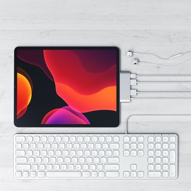 Satechi USB-C Dockningsstation (Ipad Pro) 4 portar 18 W Silver