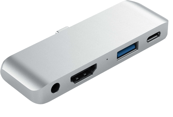 Satechi USB-C Dockningsstation (Ipad Pro) 4 portar 18 W Silver