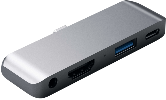 Satechi USB-C Dockningsstation (Ipad Pro) 4 portar 18 W Rymdgrå