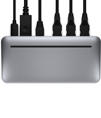 Brydge Stone II USB-C Dockningsstation Thunderbolt 3 7 portar Rymdgrå