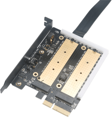M.2 adapterkort med plats för 2 M.2 SSD (2xNVMe) A-RGB