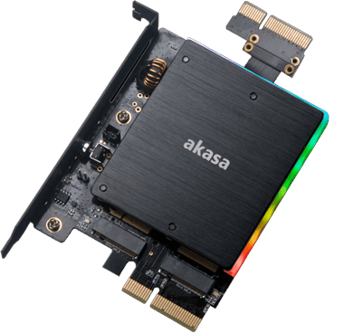 M.2 adapterkort med plats för 2 M.2 SSD (2xNVMe) A-RGB
