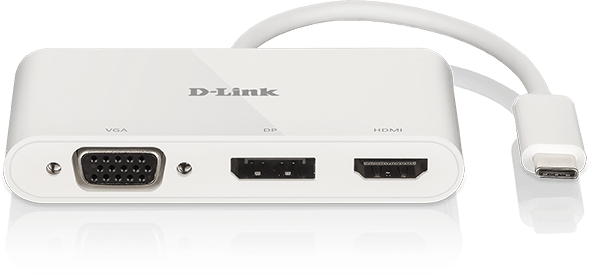 D-Link USB-C Dockningsstation 3 portar Vit