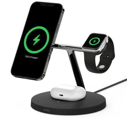 Belkin Magsafe Pro 15W Trådlös 3-i-1 laddare svart
