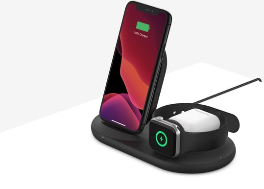 Belkin Trådlös 3-i-1-laddare 7.5 W Svart