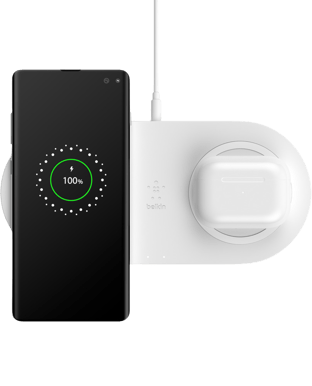 Belkin Trådlös 2-i-1-laddare 10 W Vit