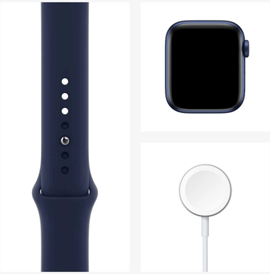 Apple Watch Series 6 (44mm) Aluminium Blå Sport
