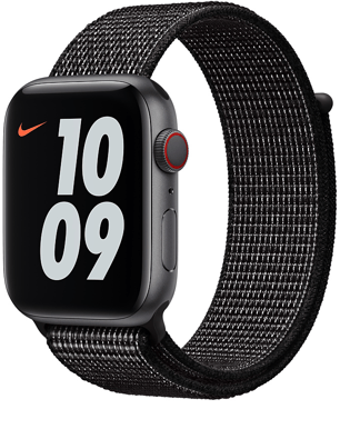 Apple Watch (44mm) Nike-Sportloop Svart