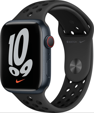 Apple Watch Series 7 (45mm) Aluminium Midnatt Nike LTE